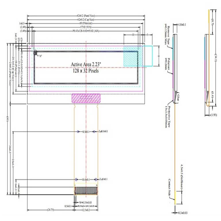 2.23 Inch OLED Display Module 128×32