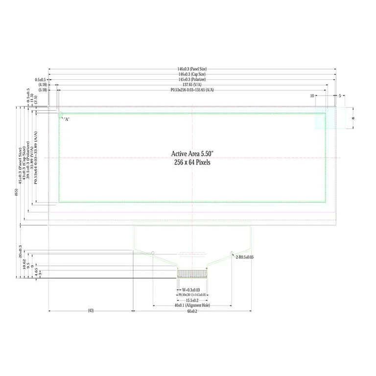 5.5 Inch OLED Display Module SSD1322 Graphic (256×64)